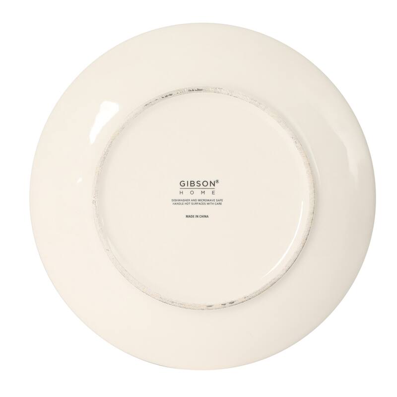 Gibson Home Stonebury 16 Piece Plates and Bowls - Handpainted Stoneware Dinnerware Set - Service for 4