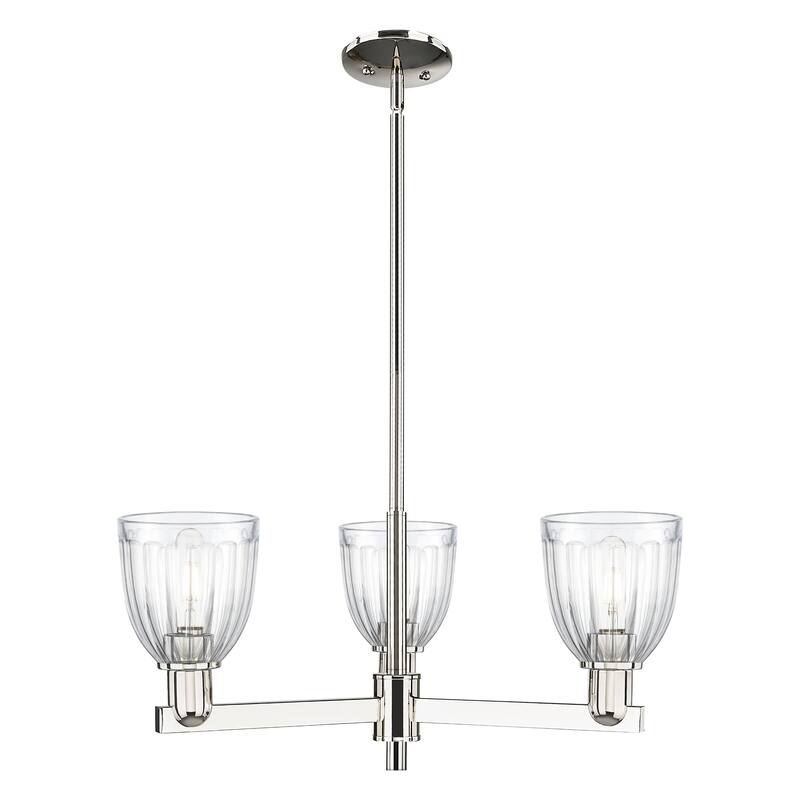 Innovations Lighting Endless Possibilities Arcadia - Brookfield - 3 Light 28" Stem Hung Chandelier - Clear/Polished Nickel