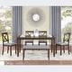 preview thumbnail 11 of 11, 6 Piece Kitchen Dining Set, Rectangular Wooden Dining Table with 4 Upholstered Chairs and a Bench