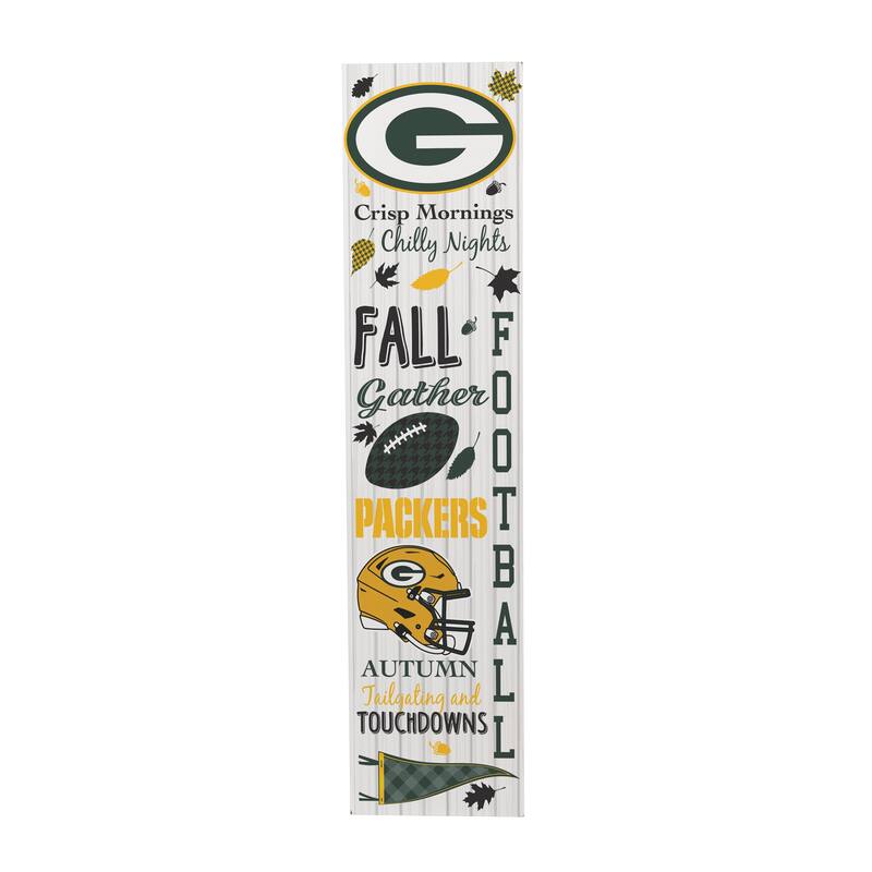 47" Double Sided Seasonal Porch Leaner, Green Bay Packers - 47" x 11.25"