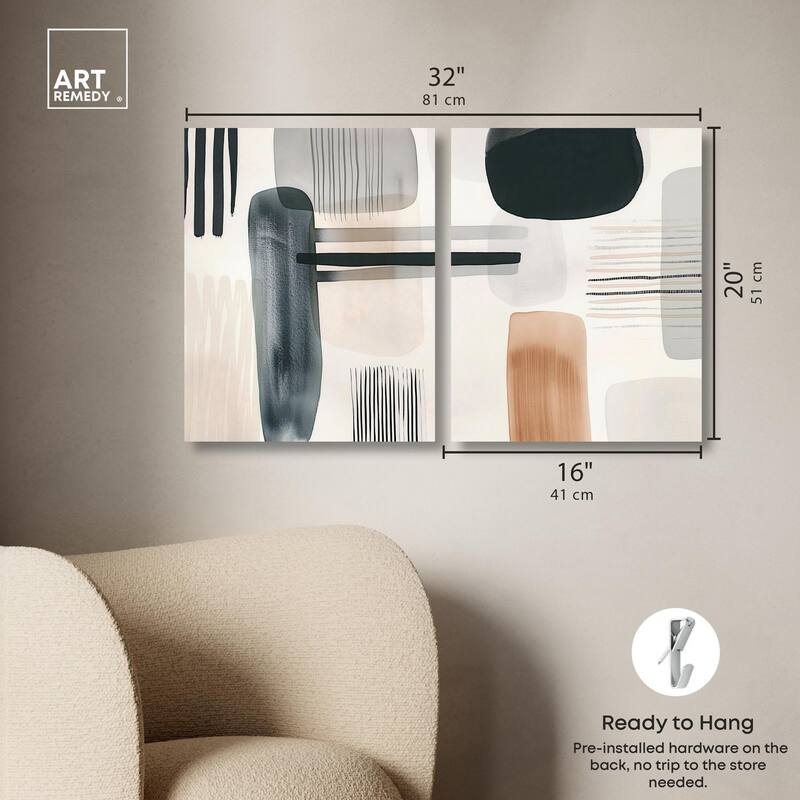 Softened Dimensions Canvas Set of 2 by Art Remedy, Gallery Wrapped