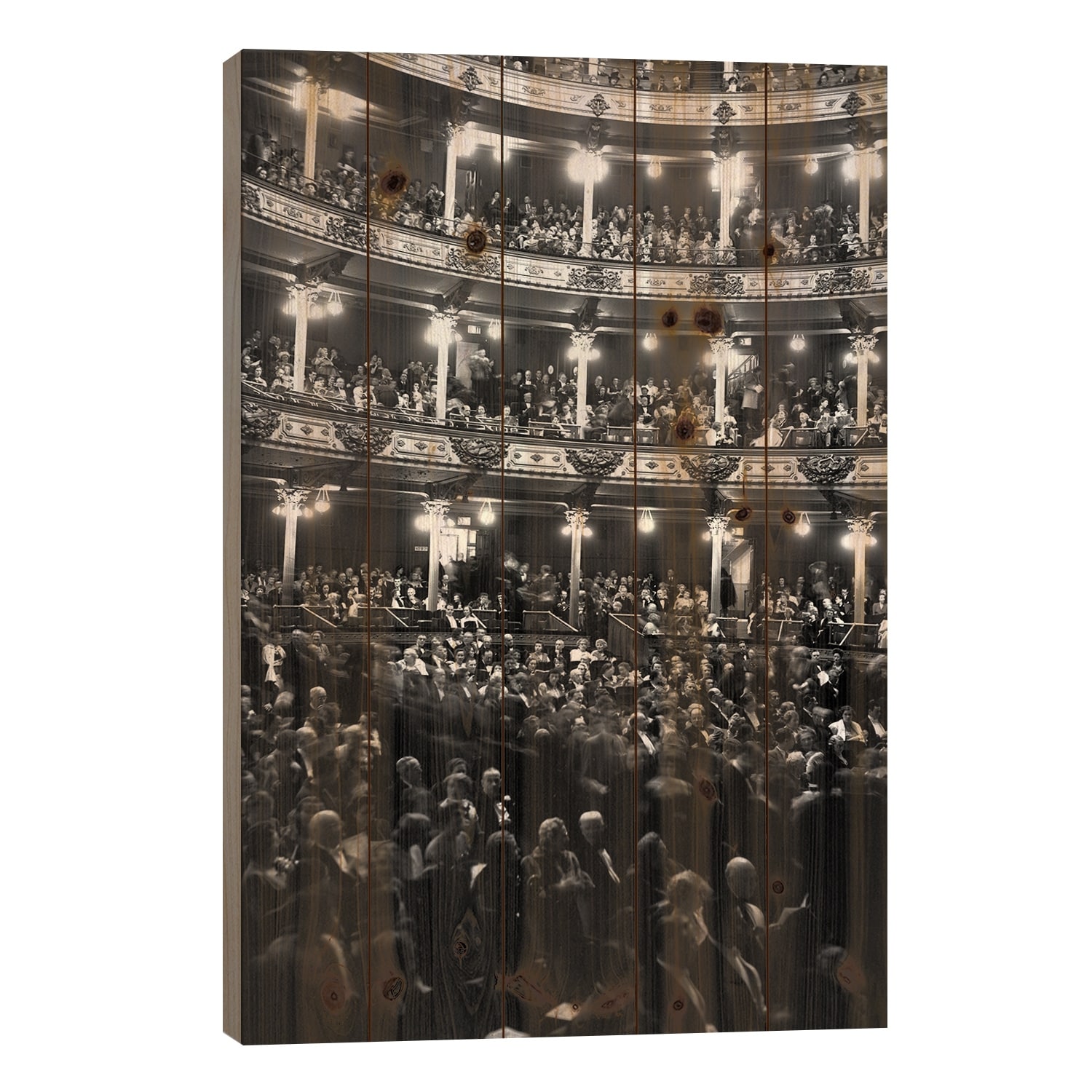 1960s Audience In Seats And Balconies Of The Academy Of Music Philadelphia Pennsylvania USA Print On Wood by Vintage Images