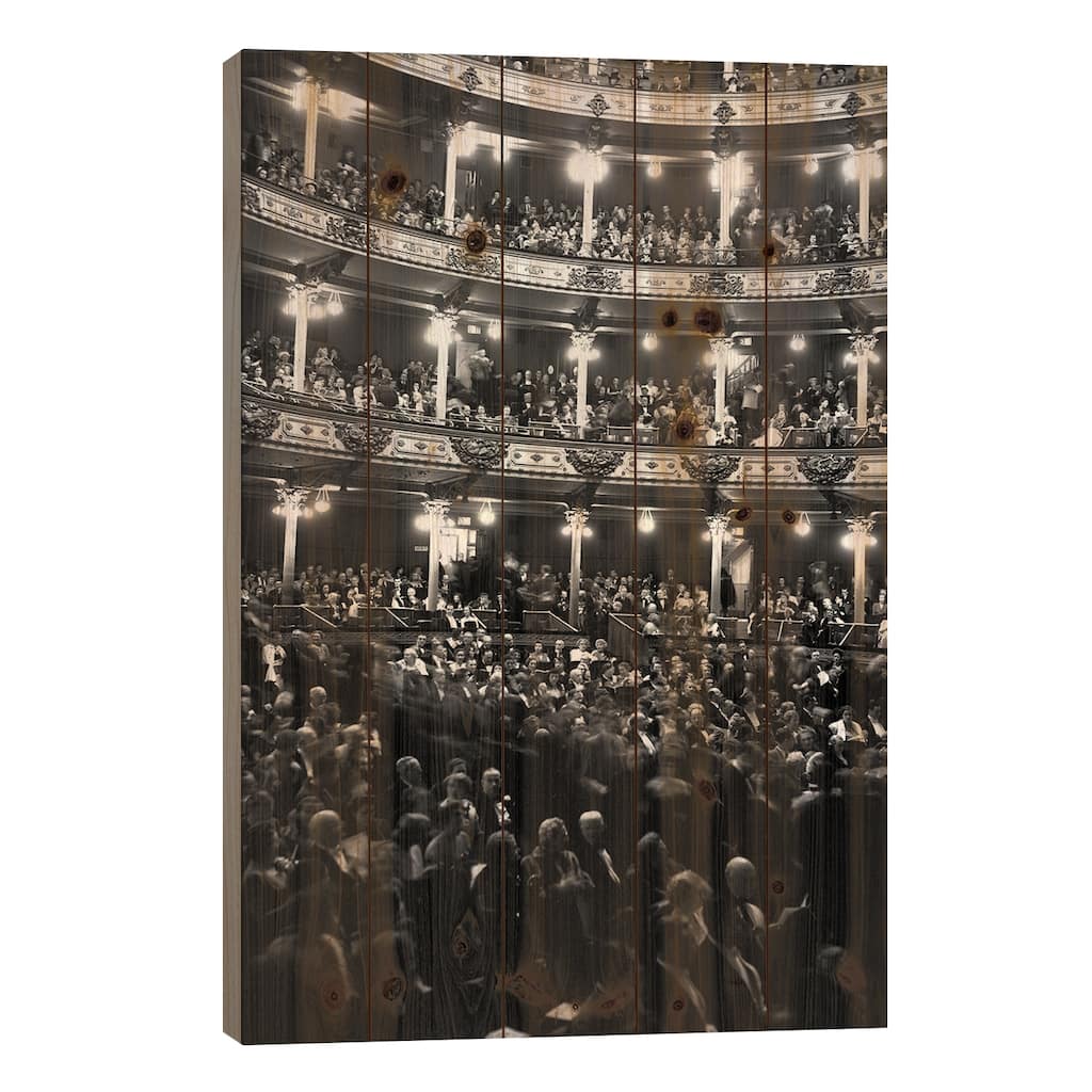 1960s Audience In Seats And Balconies Of The Academy Of Music Philadelphia Pennsylvania USA Print On Wood by Vintage Images