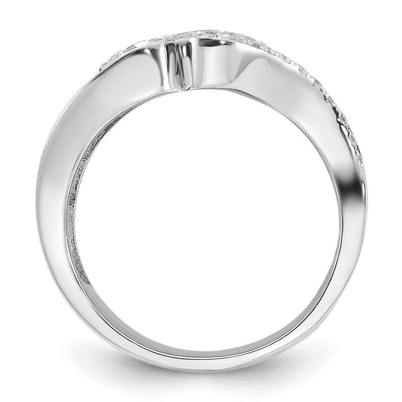 Curata 925 Sterling Silver and CZ Cubic Zirconia Simulated Diamond Brilliant Embers Ring