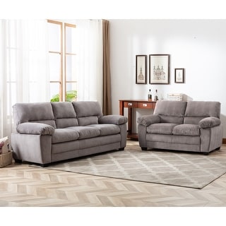 Contemporary Pillow Top Upholstered Living Room Sofa Set - On Sale ...