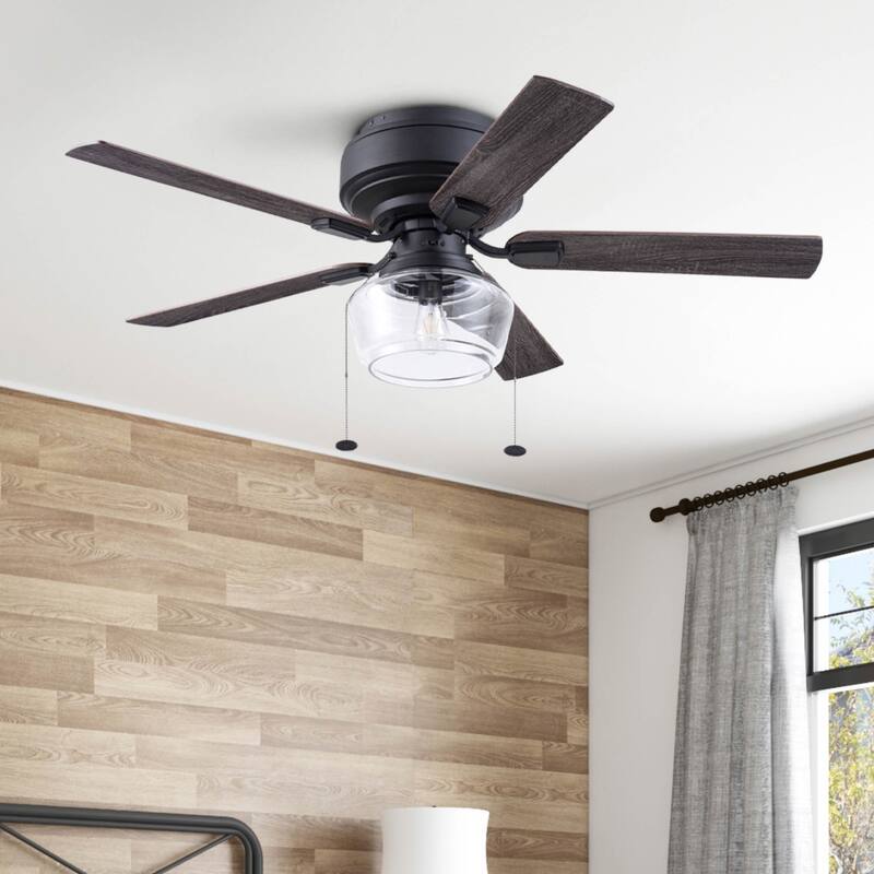 52" MaCenna Indoor Traditional Farmhouse Ceiling Fan with Pull Chains, Dry-Rated