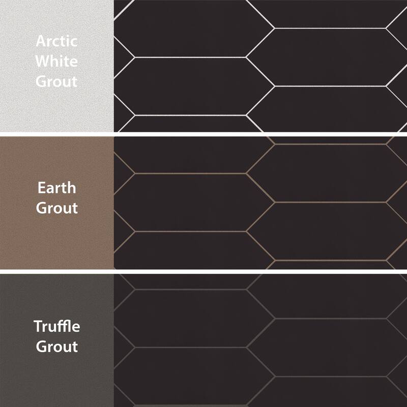 Merola Tile Kite Black 3-7/8" x 11-3/4" Porcelain Floor and Wall Tile