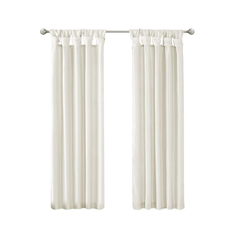 Twist Tab Lined Window Curtain Panel Pair 2-PK 50x84"