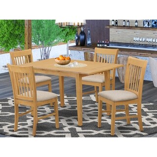 Shop Oak Table And 4 Dining Table Chairs 5 Piece Dining Set Overstock 10201159 Wood Seat