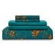 preview thumbnail 5 of 3, Chanasya Teal Reversible Microfiber Velvet Leaves Foliage 5-Piece Duvet Cover Set