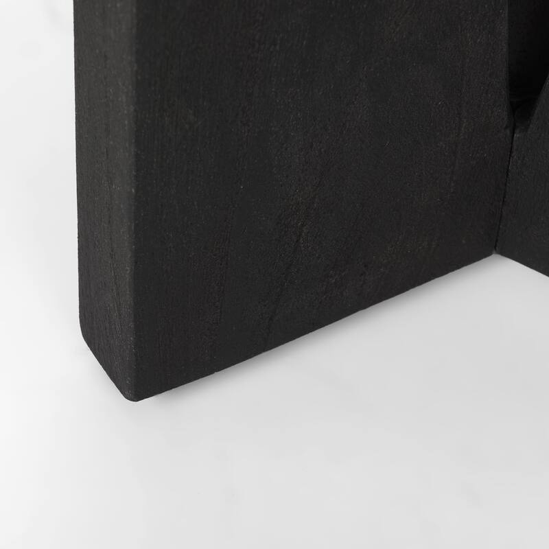 Mattius Black Solid Wood Round Accent Table - 18L x 18W x 22H