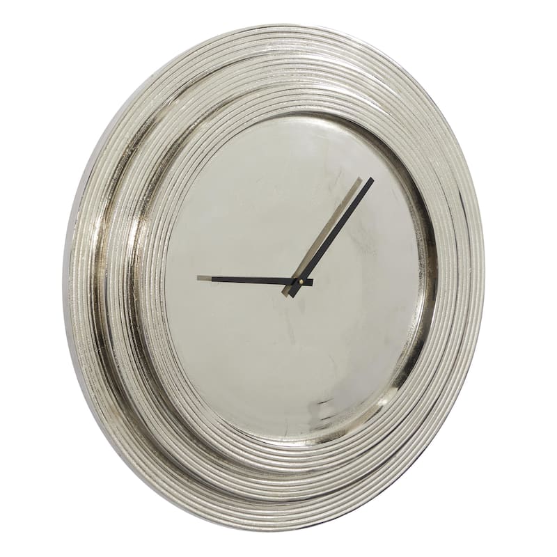 Aluminum Metal Decorative Wall Clock - Silver or Gold - Roche River Decor