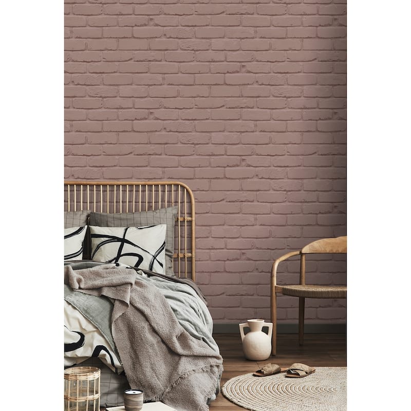 Fine Decor Alpin Pink Painted Brick Wallpaper