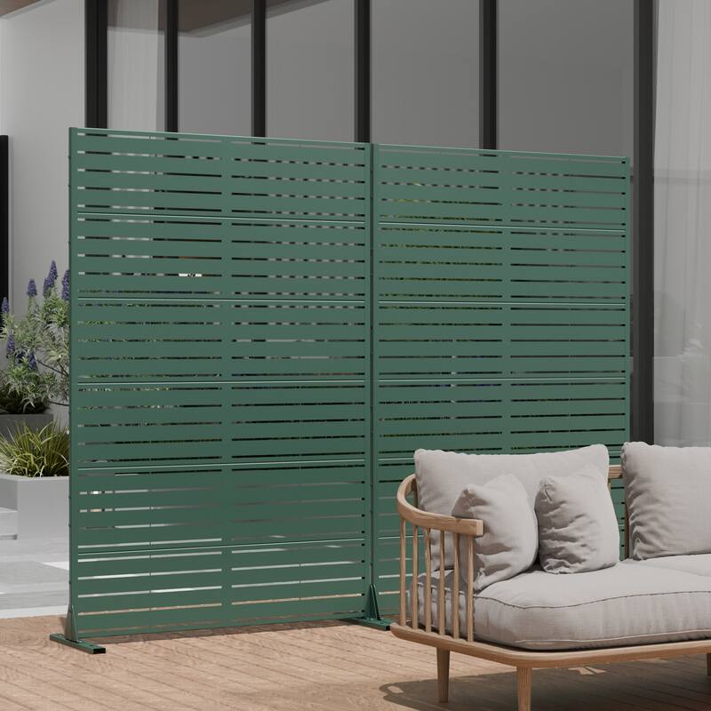 Dovelina 6ft.Outdoor Freestanding Metal Privacy Screen Decorative Garden Fence - 72"x47"