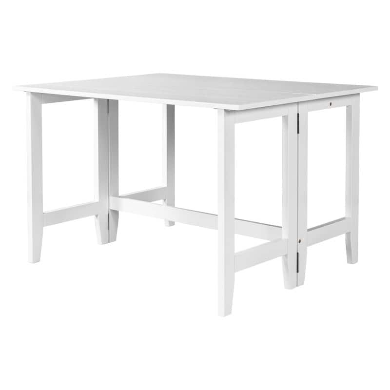 Rustic Drop-Leaf Dining Table – Space-Saving Farmhouse Design with Extendable Wood Top‌ - 47.00in. W X36.00in.DX30.00in. H