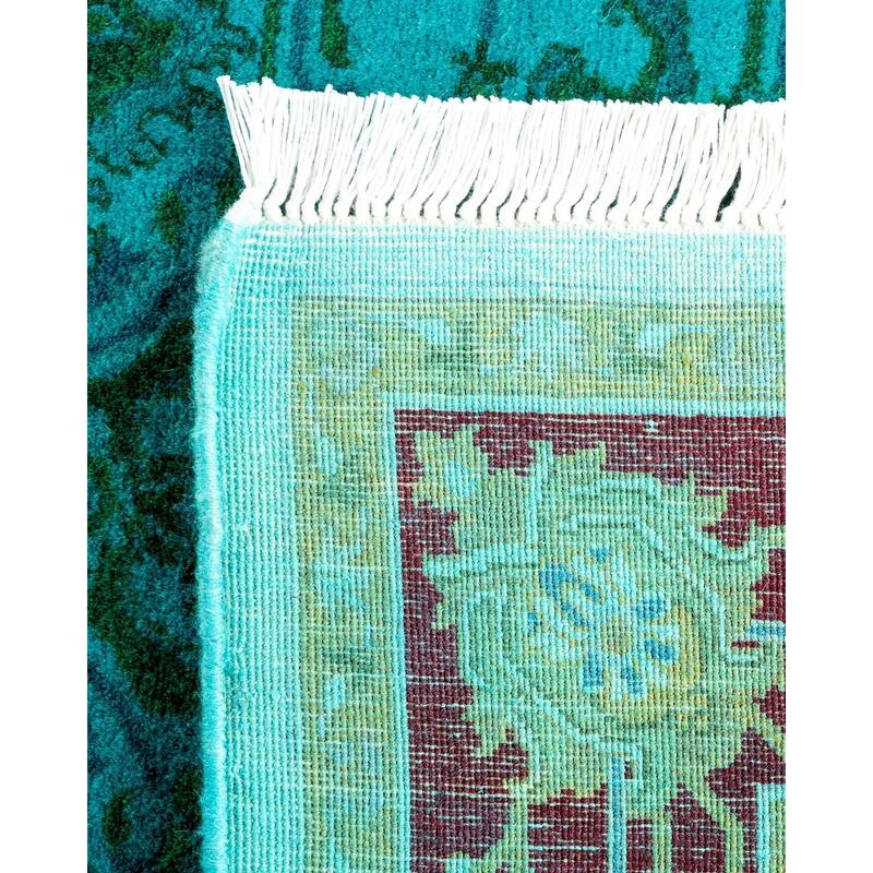 Overton Hand Knotted Wool Vintage Inspired Modern Contemporary Overdyed Blue Area Rug - 2' 9" x 4' 1"