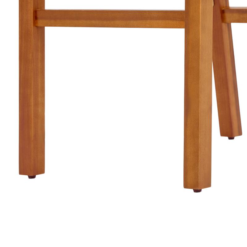 Christopher Knight Home - Solano Outdoor Acacia Wood Bar Height Dining Chairs with Woven Rope Seat & Back, Set of 2