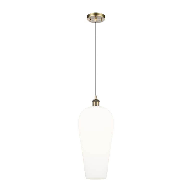 Innovations Lighting Endless Possibilities Ballston - Chelsea - 1 Light 8" Cord Hung Mini Pendant - Antique Brass/White