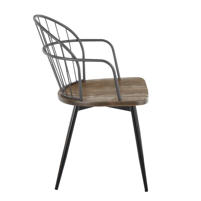 The Gray Barn Ellul Arm Chair with Metal Half-Lap Legs (Set of 2)