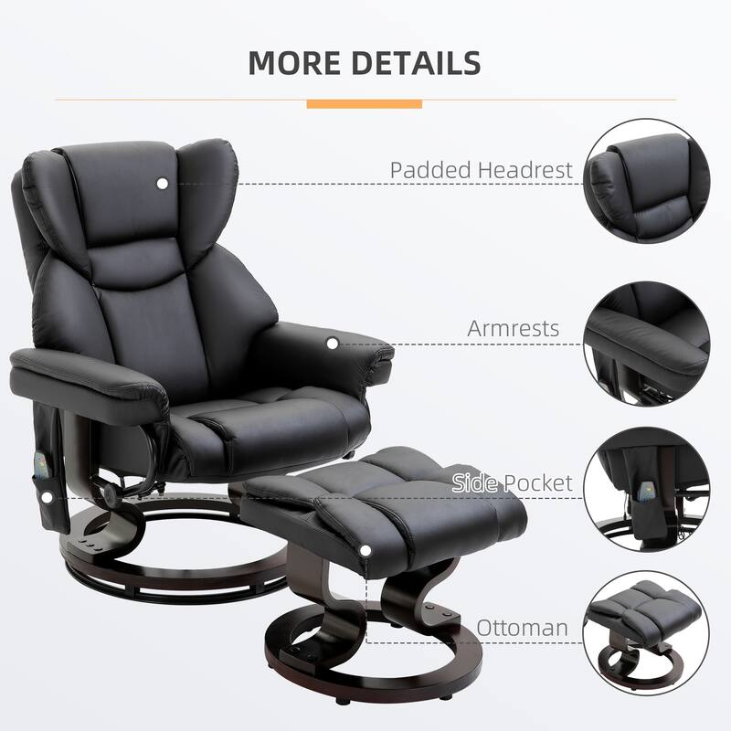 Massage recliner with footstool
