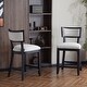 preview thumbnail 2 of 15, Set of 2 High Barstool with Back Upholstered Dining Chair, Wooden Frame Bar Chair for Home Bar, Kitchen Counter, Beige+Black