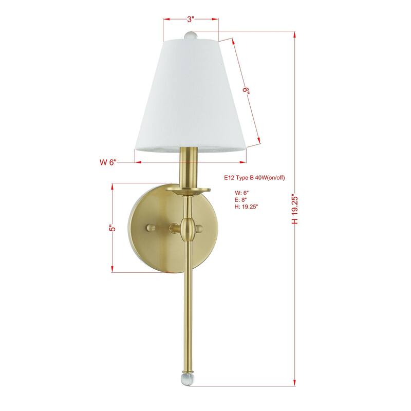 York Metal Wall Sconce, Gold