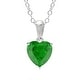 preview thumbnail 20 of 19, Heart-Shaped Birthstone Sterling Silver Pendant Necklace