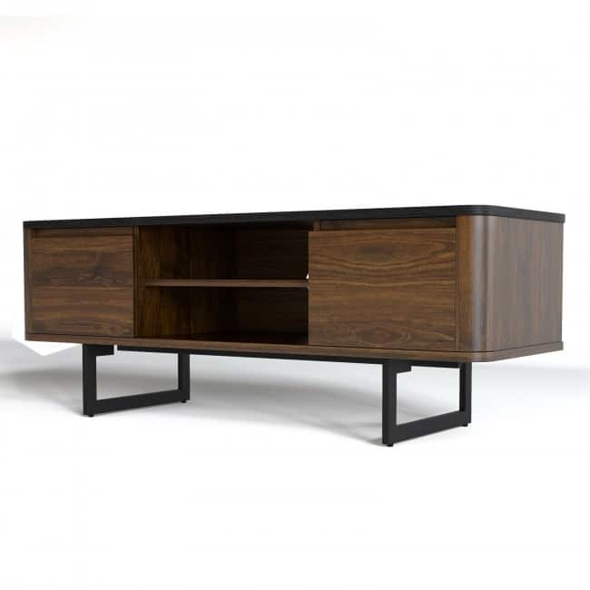 TV Stand Entertainment Media Console with 2 Cabinets and Adjustable Shelf - 47.5" x 16" x 18" (L x W x H)