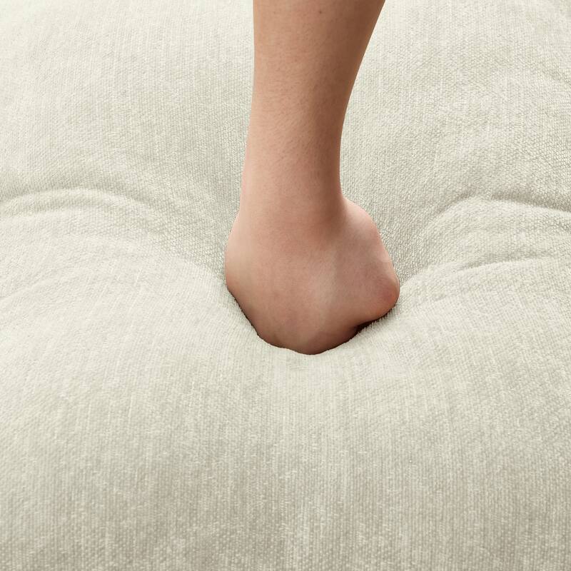 GDFStudio - Elegant Mid Century 4-Seater 137.8" Chenille Sofa with Flared Arms