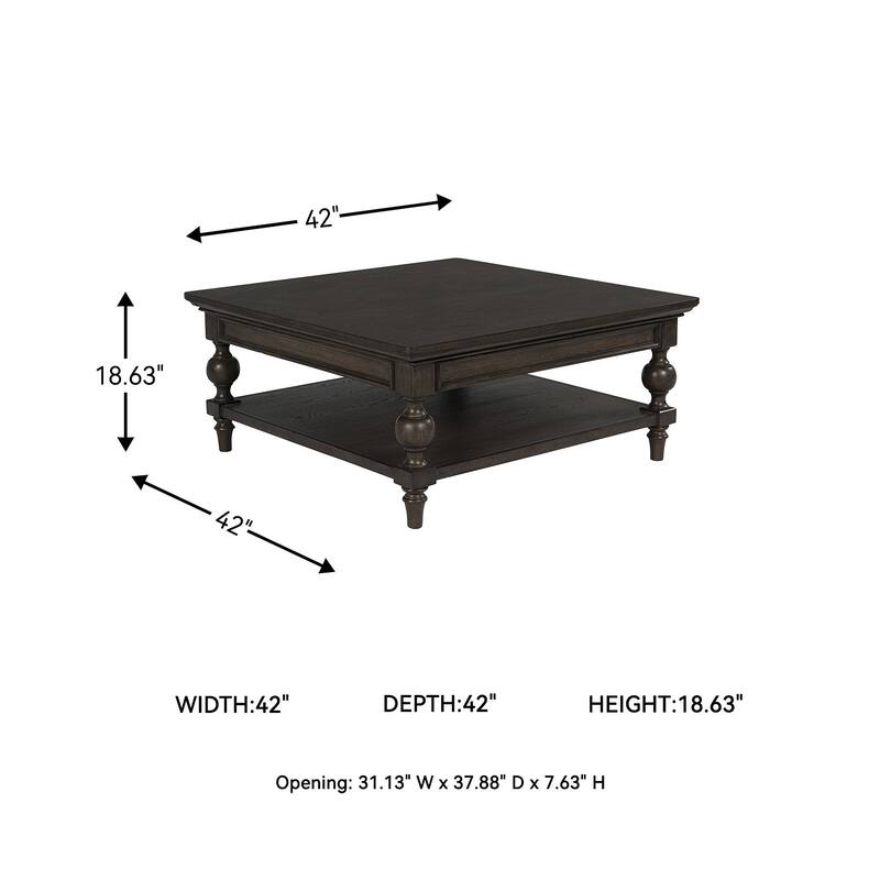 Signature Design by Ashley Veramond Dark Brown Square Cocktail Table - 42" W x 42" D x 18.63" H
