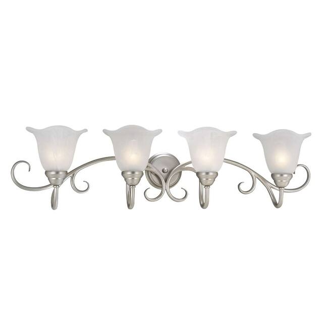 Roseto Jacob 4 Light 38" Wide Bathroom Vanity Light - Brushed Nickel