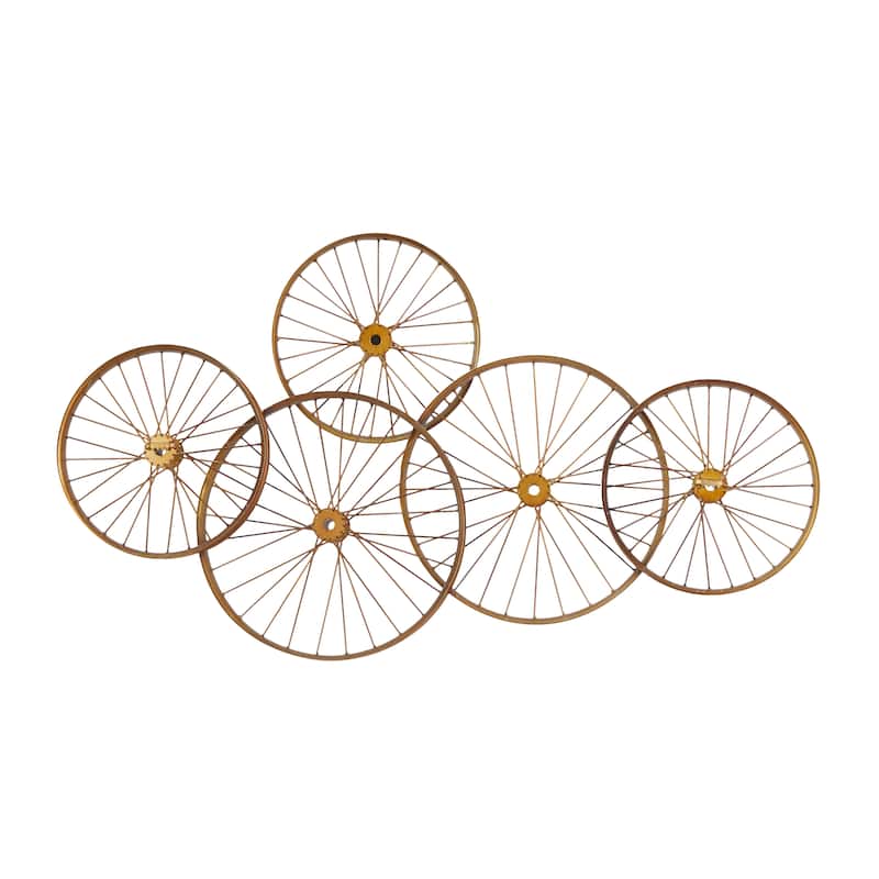 Copper Metal Eclectic Wheel Wall Decor