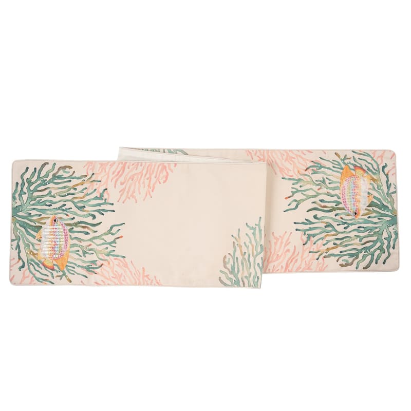 13" x 72" Oceanaire Coral Table Runner - 13" x 72"