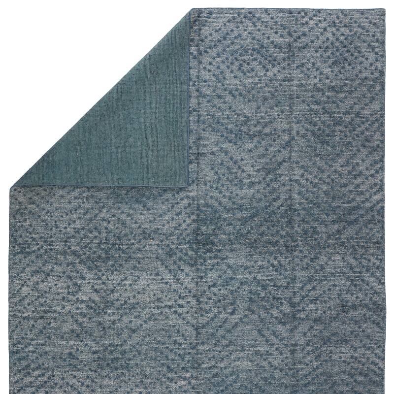 Florean Handmade Dotted Blue/ Gray Area Rug