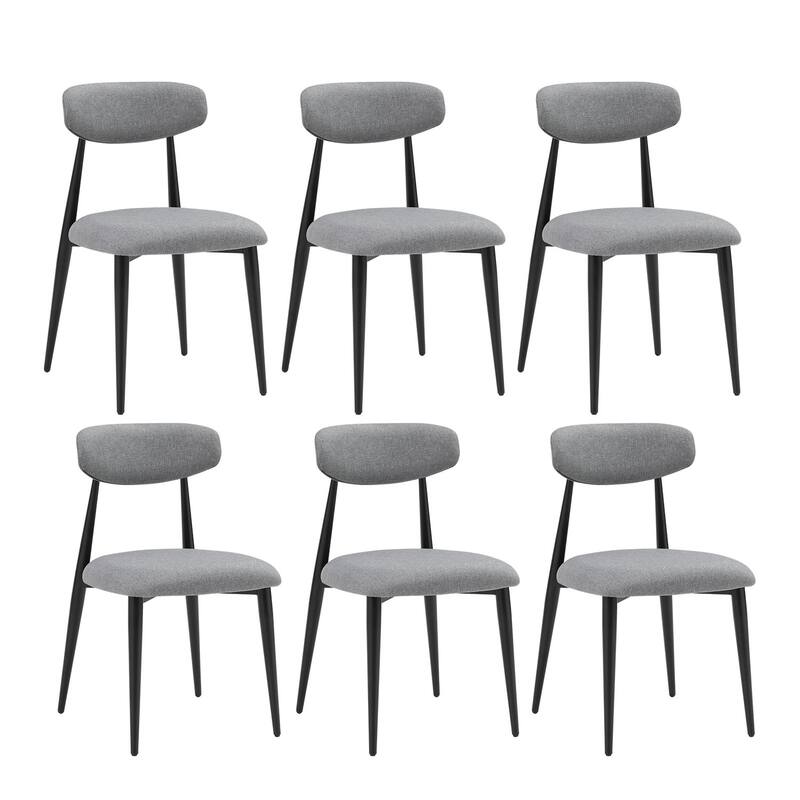 Upholstered Dining Chairs with Metal Legs Set of 6