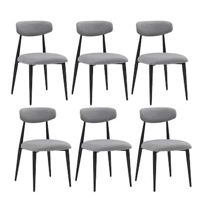 Upholstered Dining Chairs with Metal Legs Set of 6