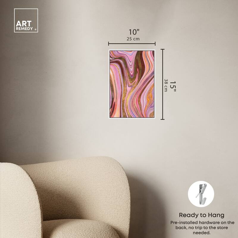 Art Remedy Doll Memories - Pink Geode Framed Mineral, Agate & Geode 1 Piece Canvas Wall Art