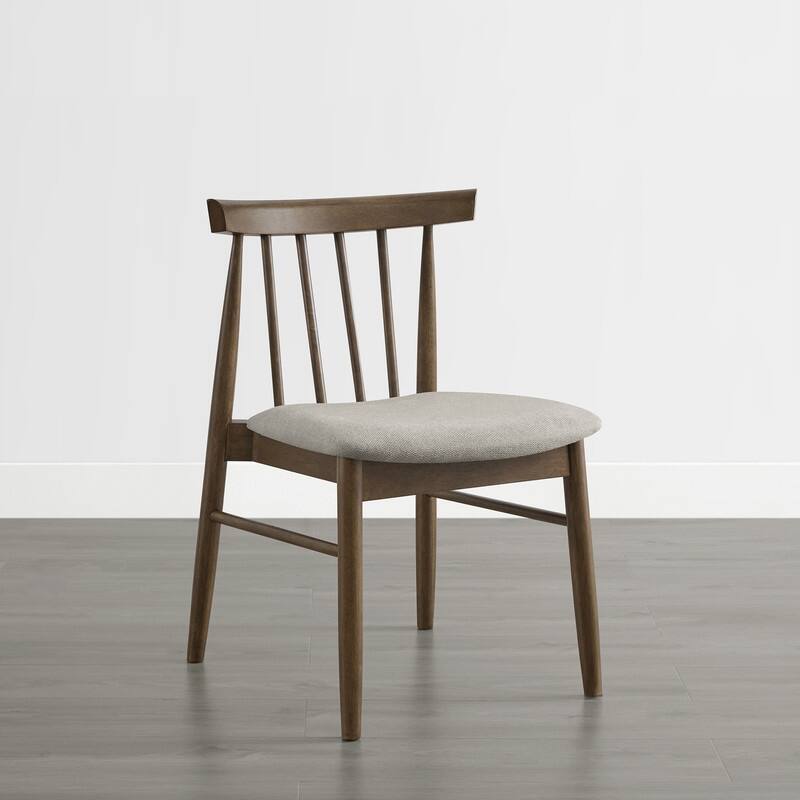 Spruce & Spring Windsor Spindle Back Upholstered Dining Chair with Solid Wood Frame