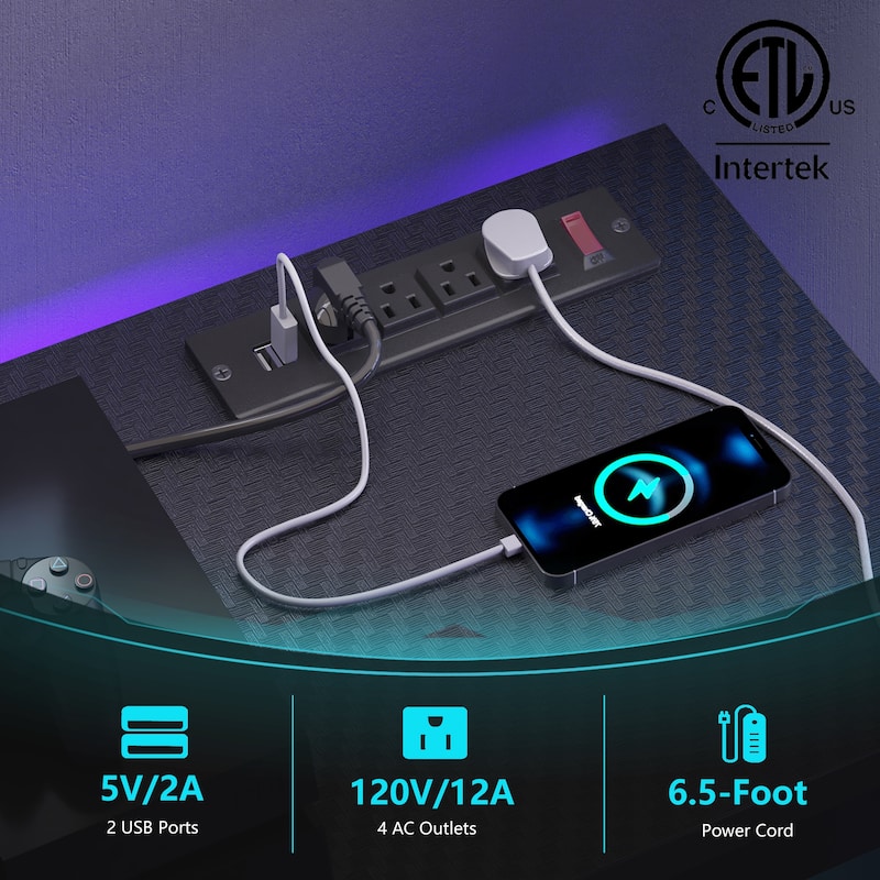 55" LED TV Stand for 60 inch TV with Power Outlet-Entertainment Center - 55 inches