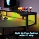 preview thumbnail 4 of 8, Gaming Desk with Monitor Shelf, 75 inch PC Computer Desk with LED Strip
