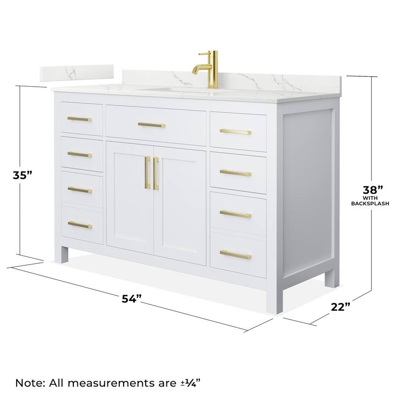 Wyndham Collection WCG2424-54S-QTZ-UNSMXX Beckett 54" Free Standing