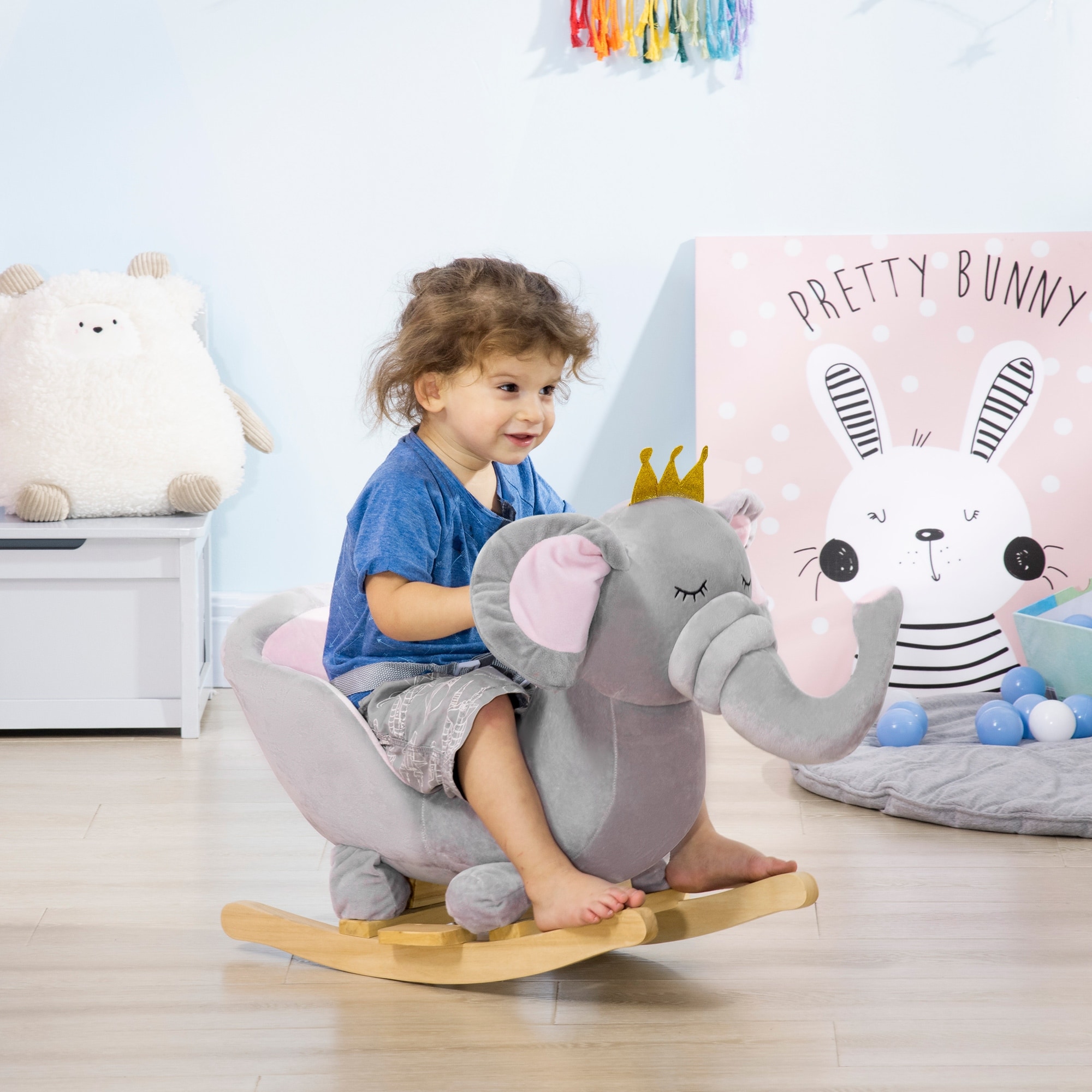 Baby Rocking Horse Elephant Rocking Chair Toddler Rocker Toy with