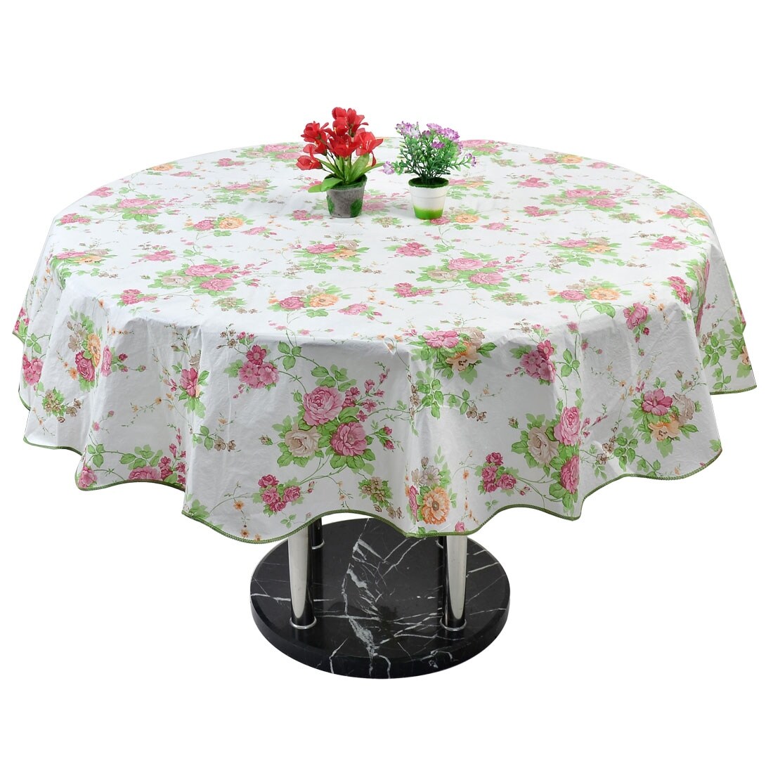 Shop Home Picnic Round Rose Pattern Oil Proof Tablecloth Table Cloth Cover Pink 60 Overstock 17592091