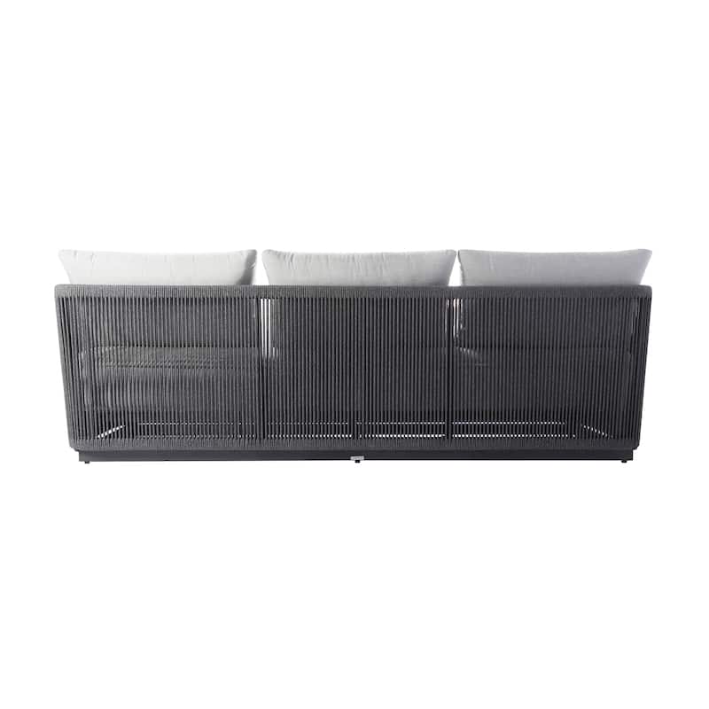 Elementi Capri Outdoor Aluminum 3-Seat Sofa with Sunbrella® Cushions