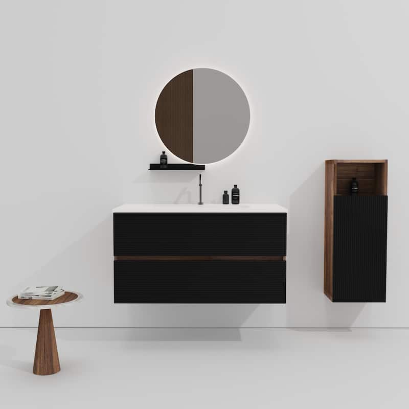 36" Wall Mounted Soft Bathroom Vanity
