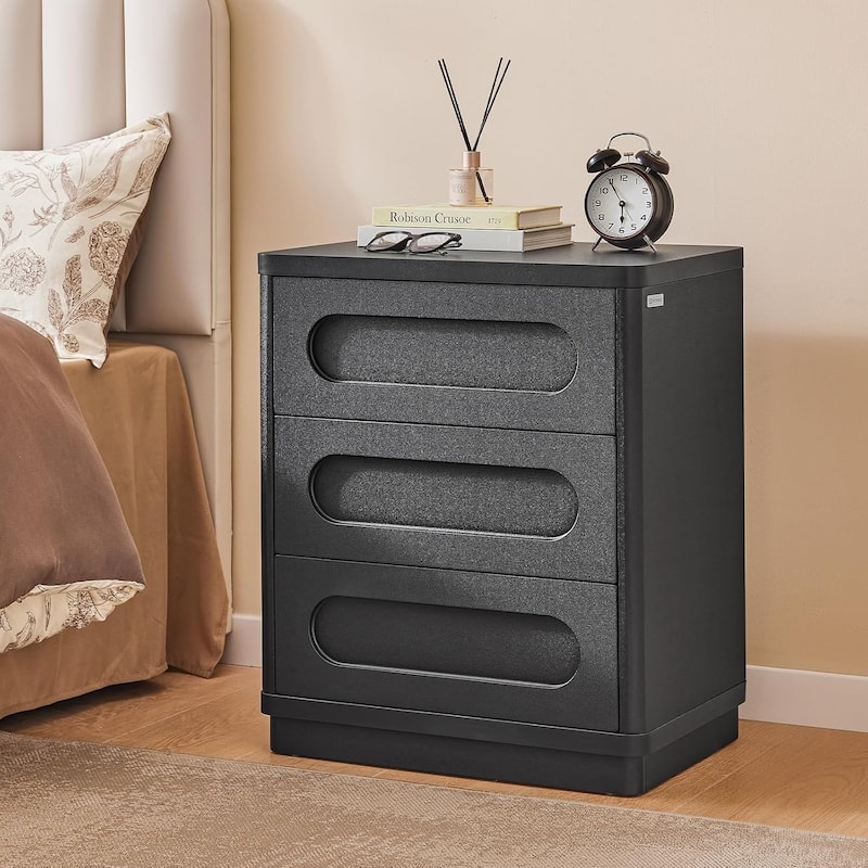 Bedroom Nightstand 3 Drawers 21.7''Wx15.8''Large Night Stand
