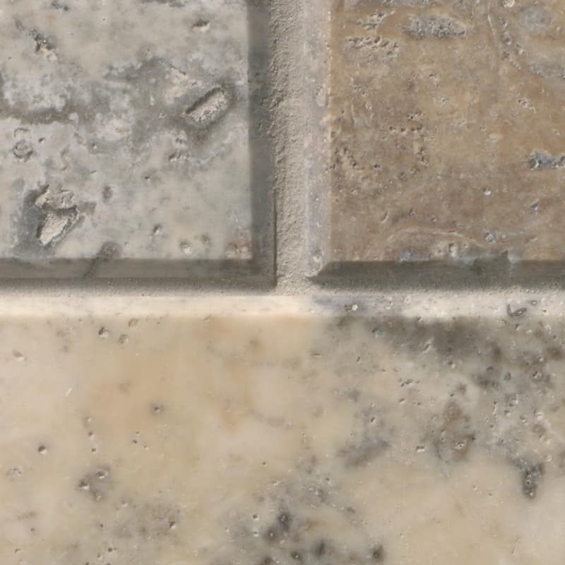 Ackland AKM-S-2X4BSWH-CA 12" x 12" Marble and Travertine Brick Wall
