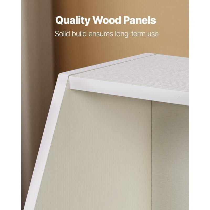 White Wooden Toy Storage Organizer with 3 Compartments and Top Shelf - 40.16 x 11.69 x 23.62 in/