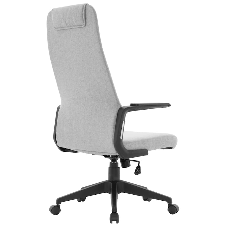 Nexa Ergonomic Leather/Polyester High-Back Office Chair with Padded Headrest, Adjustable Height, Swivel, and Smooth Casters