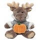 preview thumbnail 1 of 4, DolliBu Sitting Moose with Sweater Stuffed Animal with Pumpkin Decor - 8 inches